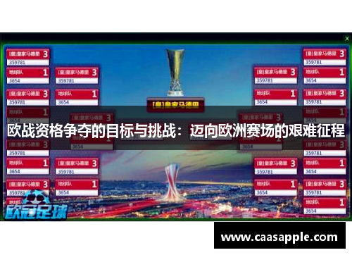 欧战资格争夺的目标与挑战：迈向欧洲赛场的艰难征程