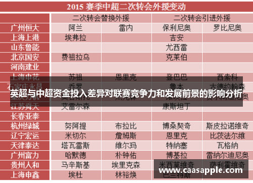 英超与中超资金投入差异对联赛竞争力和发展前景的影响分析